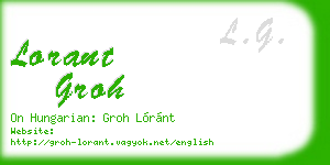 lorant groh business card