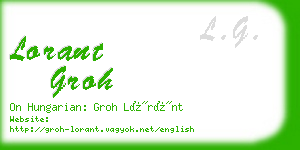 lorant groh business card